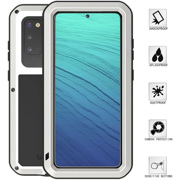 Gorilla Aluminum Metal Samsung Galaxy Note 20 Case (Silver) Heavy Duty Military Grade Shockproof and Scratch Resistant Protection, Rugged Outdoor Travel