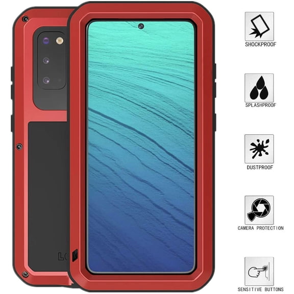 Gorilla Aluminum Metal Samsung Galaxy S22 Ultra Case (Red) Heavy Duty Military Grade Shockproof and Scratch Resistant Protection, Rugged Outdoor Travel