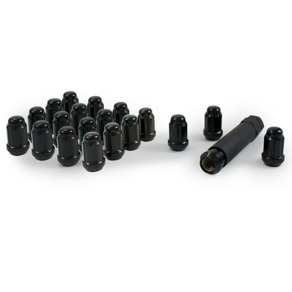 Gorilla Automotive 21133BC Small Diameter Acorn Black 5 Lug Kit (12mm x 1.50 Thread Size) - Pack of 20