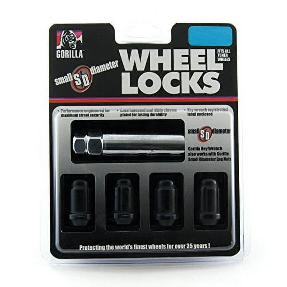 Gorilla Automotive 21681BC Black Chrome Small Diameter Wheel Locks (1/2 Thread Size)
