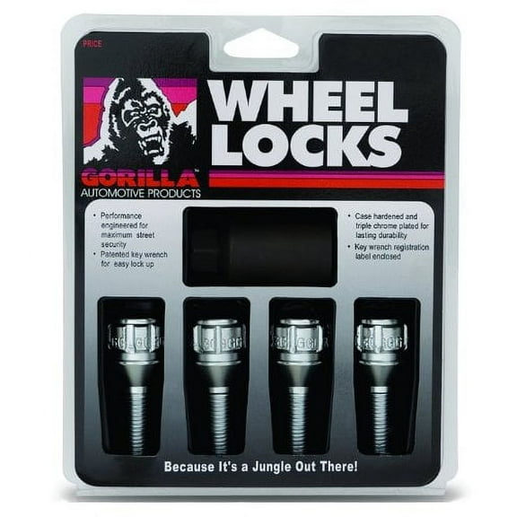 Gorilla Automotive 47141N 14mm x 1.25 Thread Size Cone Seat Lug Bolt Wheel Lock,