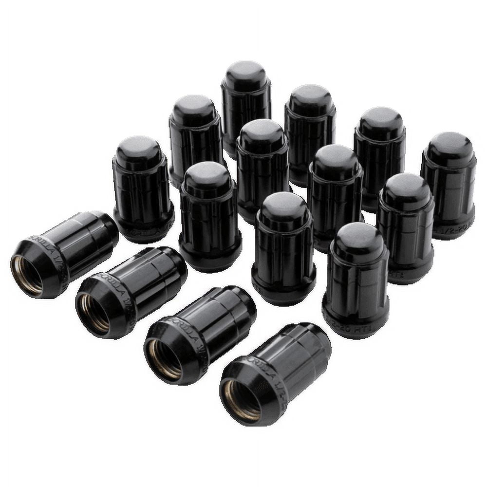 Gorilla Automotive 4Lug 1/2 SPLINE WIK BLK W/VALVES GOR SD Spline Lug Nut Install Kit, K4CS-00012BGR