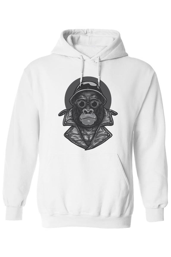 Gorilla Biker Hoodie Men -Image by Shutterstock, Male Large