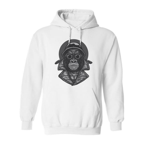 Gorilla Biker Hoodie Men -Image by Shutterstock, Male Medium