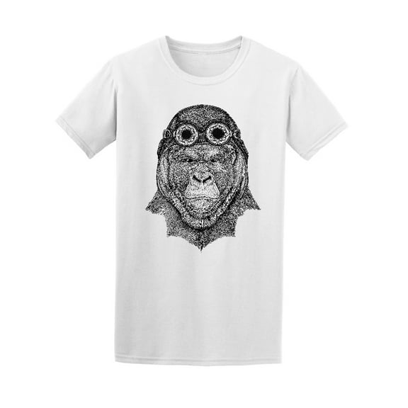Gorilla Biker With Glasses T-Shirt Men -Image by Shutterstock, Male Medium