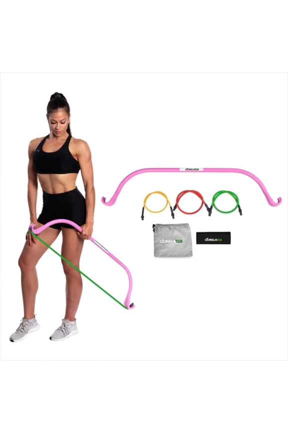 Lite Gorilla Bow Portable Home Gym Resistance Bands and Bar System for Travel, Fitness, Weightlifting and Exercise Kit, Full Body Workout Equipment Set