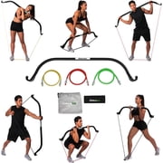 Lite Gorilla Bow Portable Home Gym Resistance Bands and Bar System for Travel, Fitness, Weightlifting and Exercise Kit, Full Body Workout Equipment Set