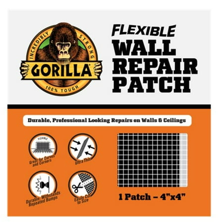 (2 pack) Gorilla Brand Flexible 4 in Wall Repair Patch; 1 Count Per Pack