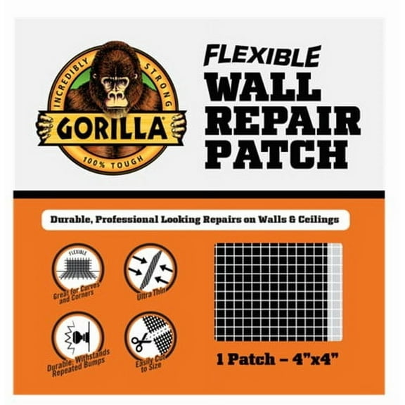 Gorilla Brand Flexible 4 in Wall Repair Patch; 1 Count Per Pack