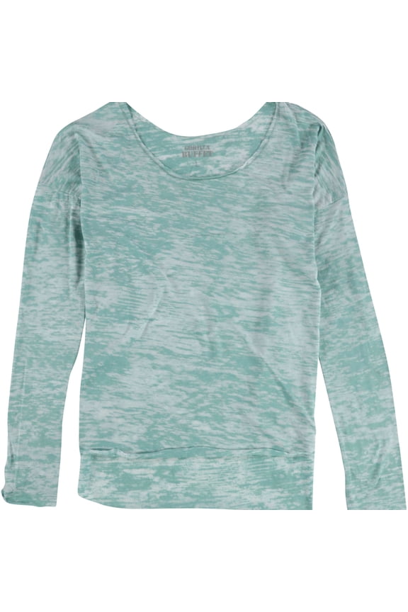 Womens Burnout Print Basic T-Shirt, Green, X-Small
