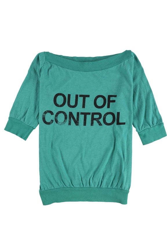 Womens Out Of Control Graphic T-Shirt, Green, Medium