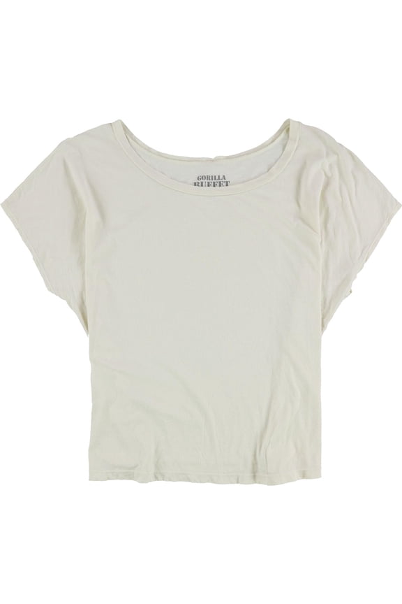 Womens Solid Basic T-Shirt, Off-White, Medium