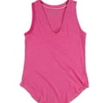 thumbnail image 1 of Gorilla Buffet Womens Solid Rounded Hem Racerback Tank Top, Pink, Small, 1 of 2