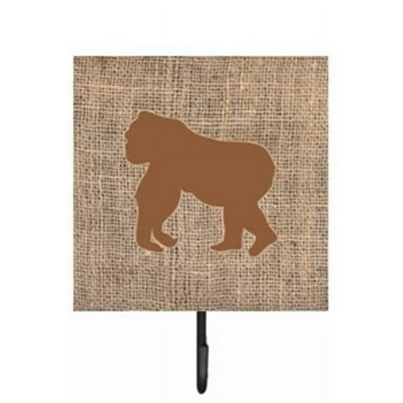 Gorilla Burlap and Brown Leash Or Key Holder