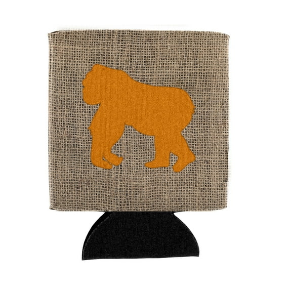 Gorilla Burlap and Orange Can or Bottle Hugger
