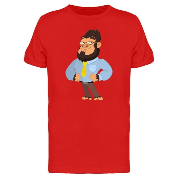 Gorilla Bussiness Man Cartoon T-Shirt Men -Image by Shutterstock, Male XX-Large