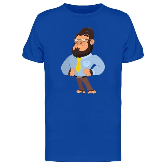 Gorilla Bussiness Man Cartoon T-Shirt Men -Image by Shutterstock, Male x-Large