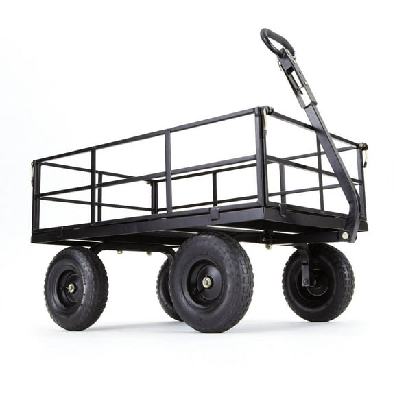 Gorilla Carts 1200-lb. Heavy-Duty Steel Utility Wagon, 9 Cu Ft, 46 in. x 30 in. Steel Mesh Bed