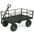 thumbnail image 1 of Gorilla Carts Towable Steel Utility Cart w/ Removable Side Panels, 1200 lb Capacity, Black, 1 of 9
