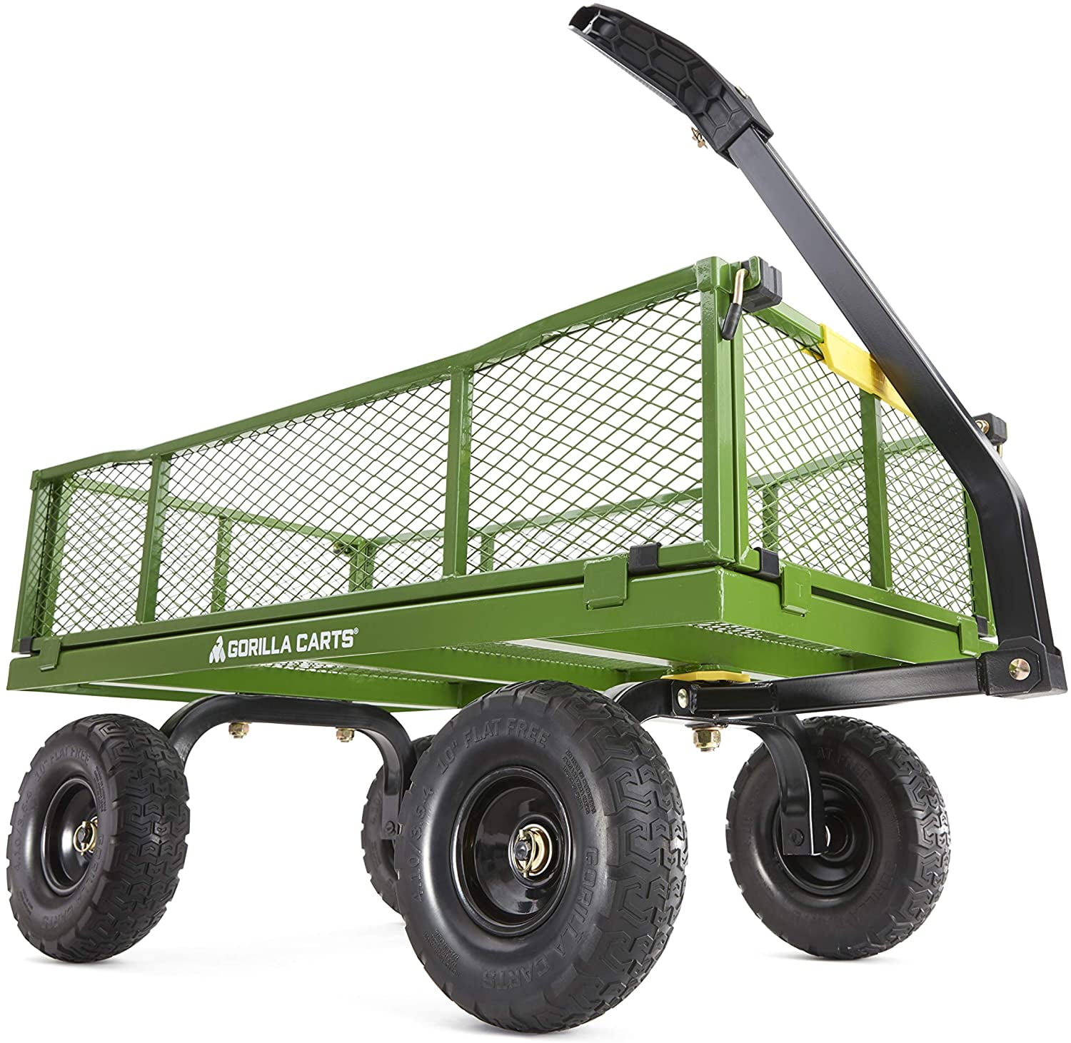 Gorilla Carts 2140GCG-NF 4 Cu. Steel Utility Cart with No-Flat Tires, Green
