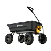 Gorilla Carts 4 Cu. ft. Poly Garden Dump Cart, 600 lbs. Capacity, 35 in. x 22 in. Bed, 10 in. Tires