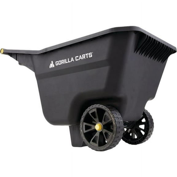 Gorilla Carts 5 Cu. ft. Poly Garden Cart, 300 lbs. Capacity, 9 in. Maintenance-Free Wheels, Push/Pull Design