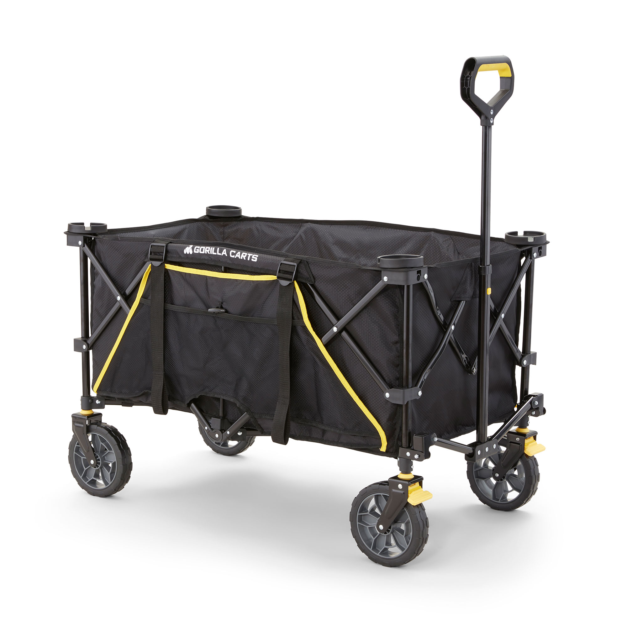 Gorilla Carts 7 Cu Ft Collapsible Outdoor Utility Wagon,Oversize Bed, Black - image 1 of 11