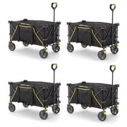 Gorilla Carts Collapsible Wagon Cart - 7 cu ft Bed, 150 lb Load Rating - 4-Pack, Black