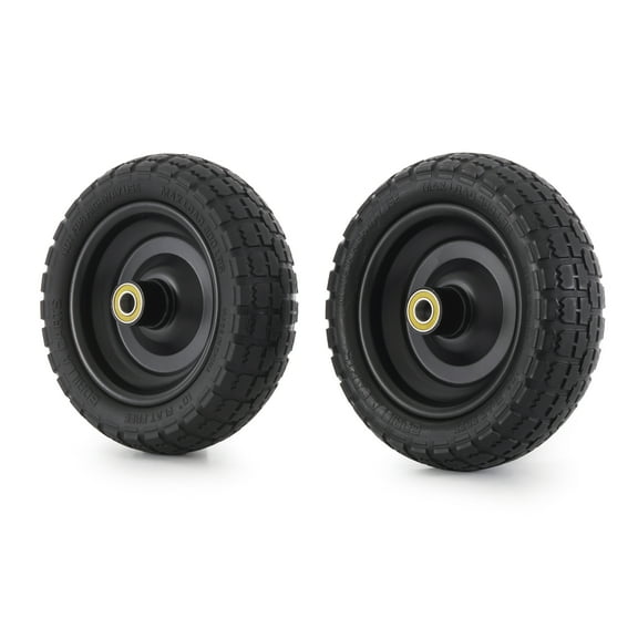 Gorilla Carts 2-Pack 10 Inch No-Flat Replacement Tires for Wagons, Hand Trucks and More