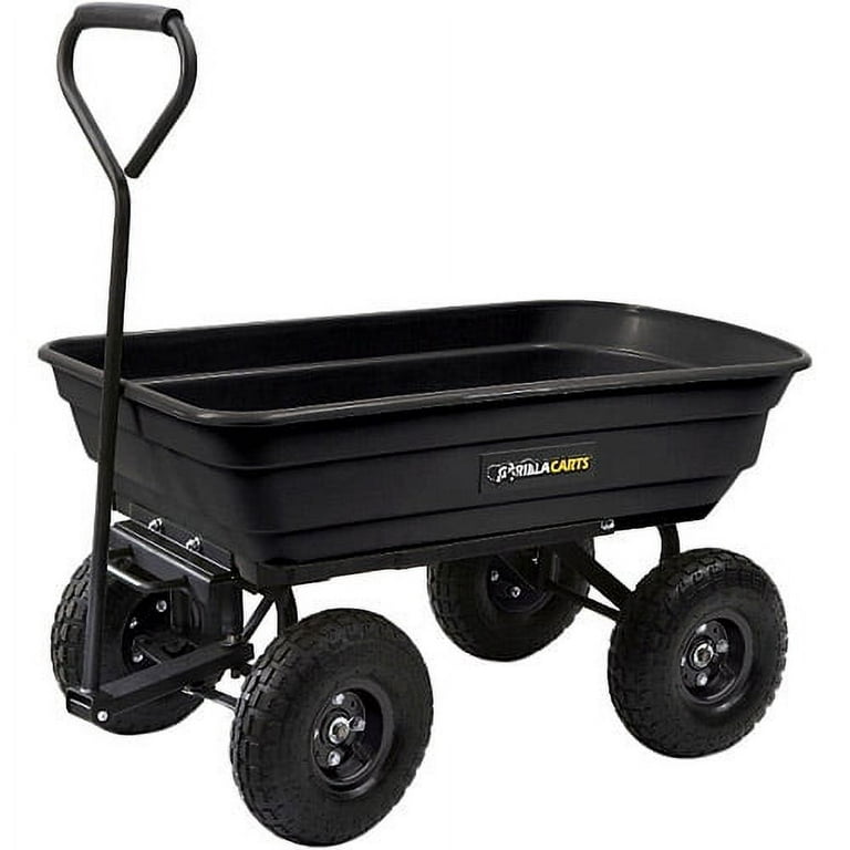 Gorilla Carts GOR4PS Poly Dump Cart, Multi-Purpose Garden Wagon