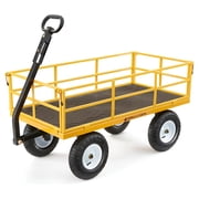 Gorilla Carts Garden Wheelbarrow Heavy Duty - 1200 lb Capacity - Yellow