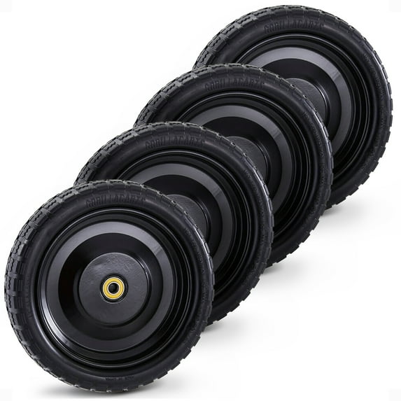 Gorilla Carts 4-Pack 13 Inch No-Flat Replacement Tires for Wagons, Hand Trucks and More