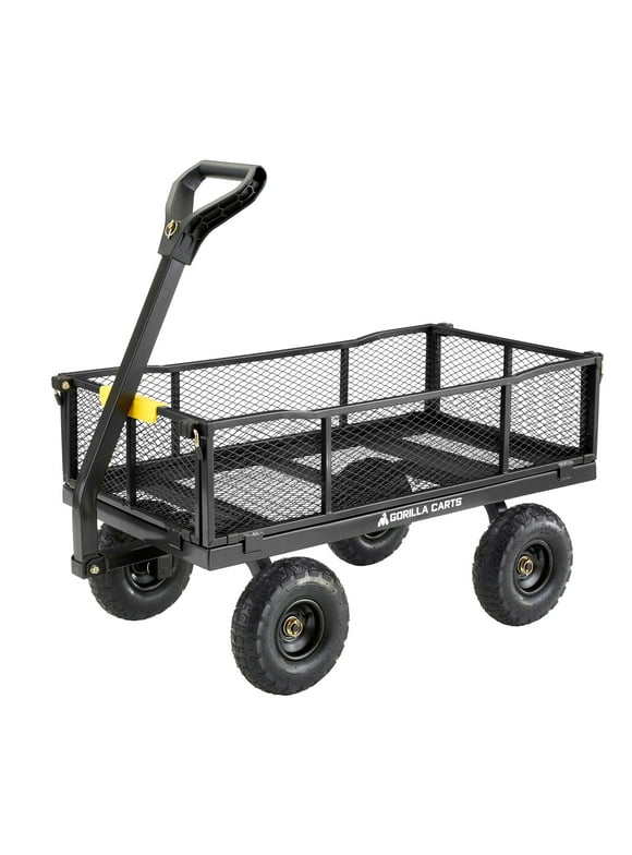 Gorilla Carts Steel Utility Cart Garden Beach Wagon, 900 Pound Capacity
