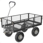 Gorilla Carts Steel Utility Cart Heavy-Duty Wagon - 4 Cu Ft, 800 lb, Black   Residential Use, Standard Application