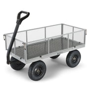 Gorilla Carts Towable Utility Cart with Removable Side Panels - 1000 lb Capacity - Gray