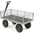 thumbnail image 1 of Gorilla Carts Towable Steel Utility Cart w/ Removable Side Panels, 1000 lb Capacity, Gray, 1 of 9