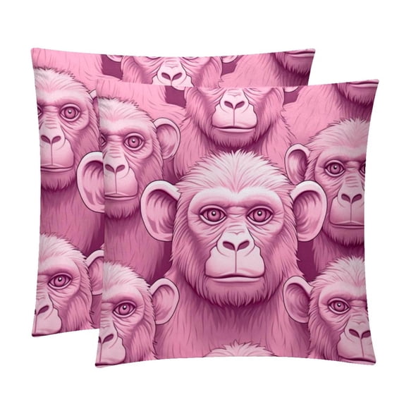Gorilla Chair Pillow Covers Set with Velvet Material, Unique Patterns, 16x16, 18x18, 20x20 Inches, 2 Items Included for Throw Pillows, Pillow Inserts
