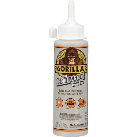 Gorilla Water Resistant Glue for Indoor and Outdoor Use, Clear, 5.75 oz