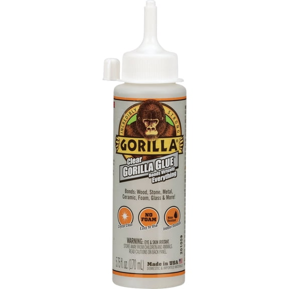 Gorilla Water Resistant Glue for Indoor and Outdoor Use, Clear, 5.75 oz