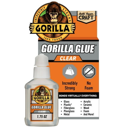 Gorilla Clear Glue, 1.75 Ounce Bottle (51mL), 24-hour Dry Tme