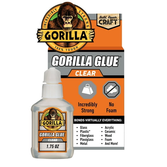 Gorilla Clear Glue, 1.75 Ounce Bottle (51mL), 24-hour Dry Tme