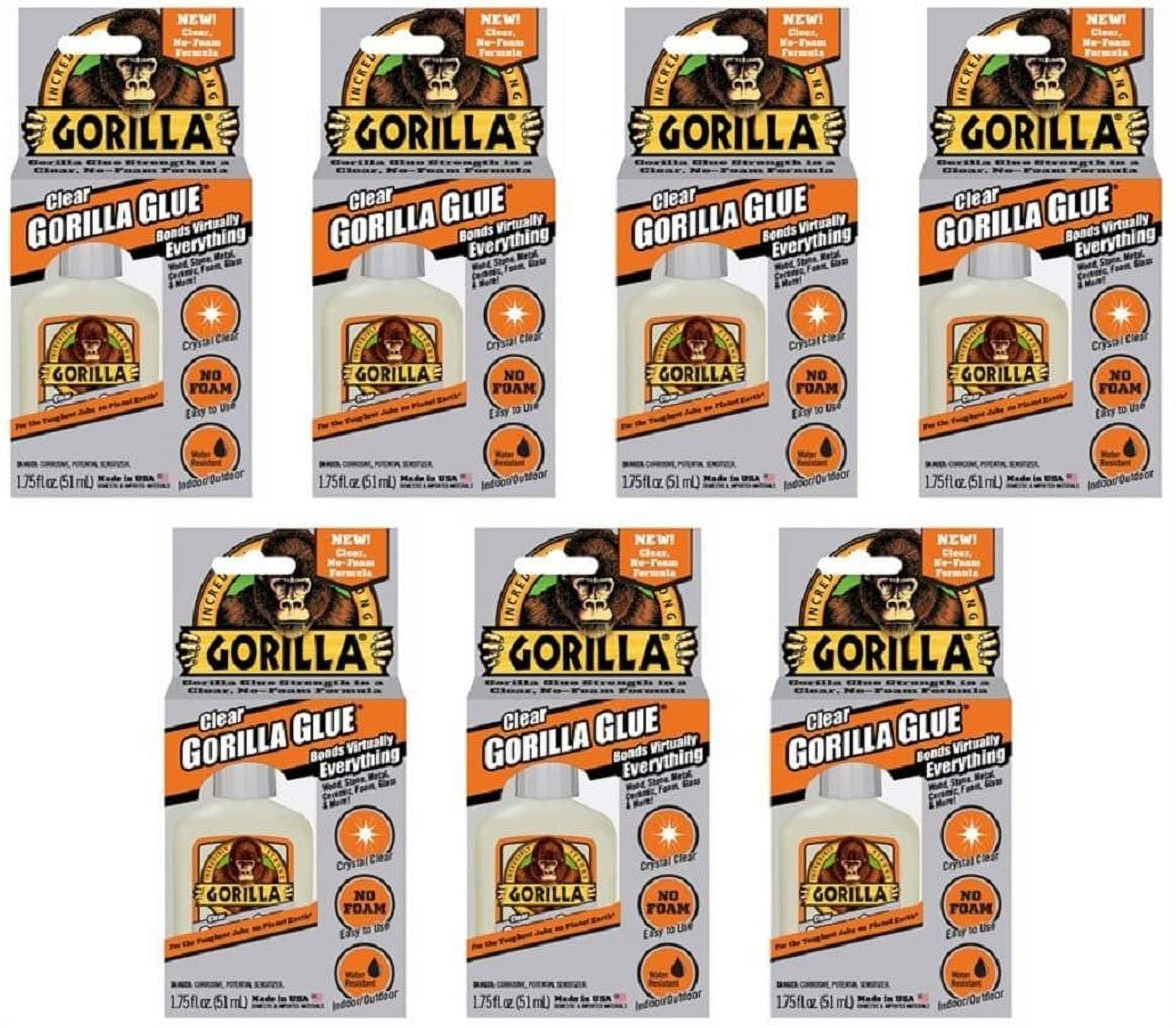 7-pack Gorilla Clear Glue - Gel Adhesive - 7 Pack, 1.75 oz Each — Residential Use, Standard Application