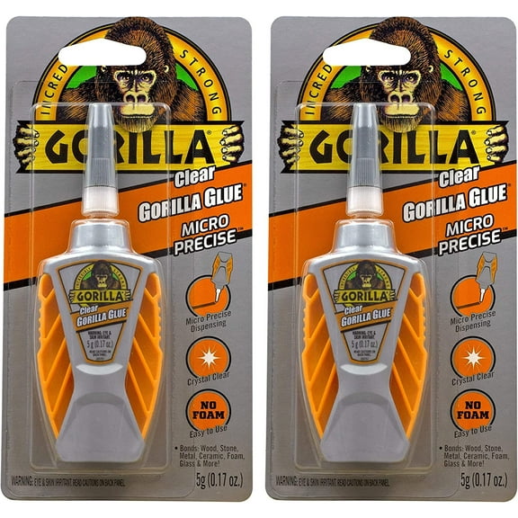 Gorilla Clear Micro Precise Incredibly Strong Glue, 2 Packs