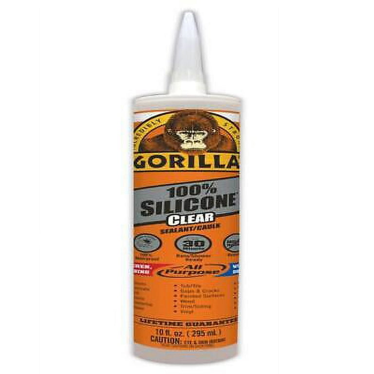 Gorilla Clear Silicone All Purpose Sealant 10 oz. Pack of 12