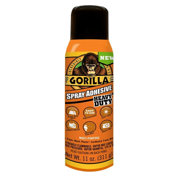 Gorilla Clear Spray Adhesive, 11 Ounce Can, New Condition