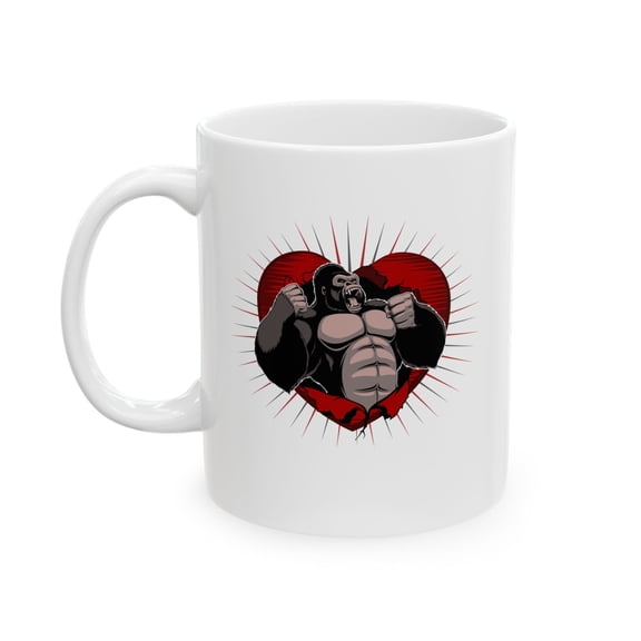 Gorilla 11 oz Coffee Mug - Animal Lover Gift White Ceramic