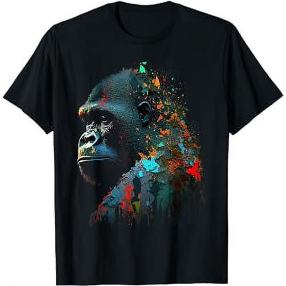 Gorilla Colourful Monkey Art Animal T-Shirt