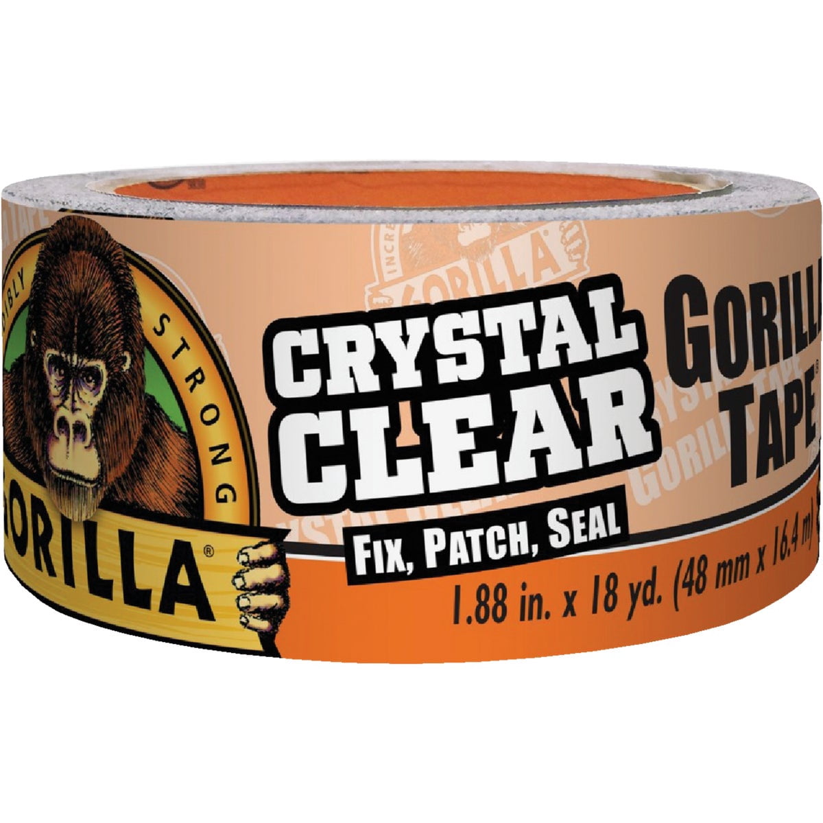 Gorilla Crystal Clear Duct Tape, 1.88 x 18 yd, Clear, Pack of 6 - 104187 — Residential Use, Standard Application