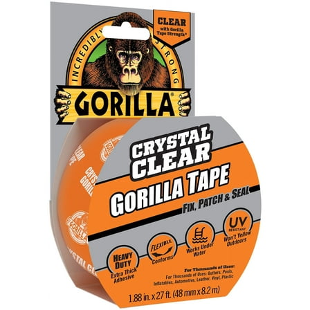 Gorilla Crystal Clear Tape, 1.88 inch x 27 ft Roll