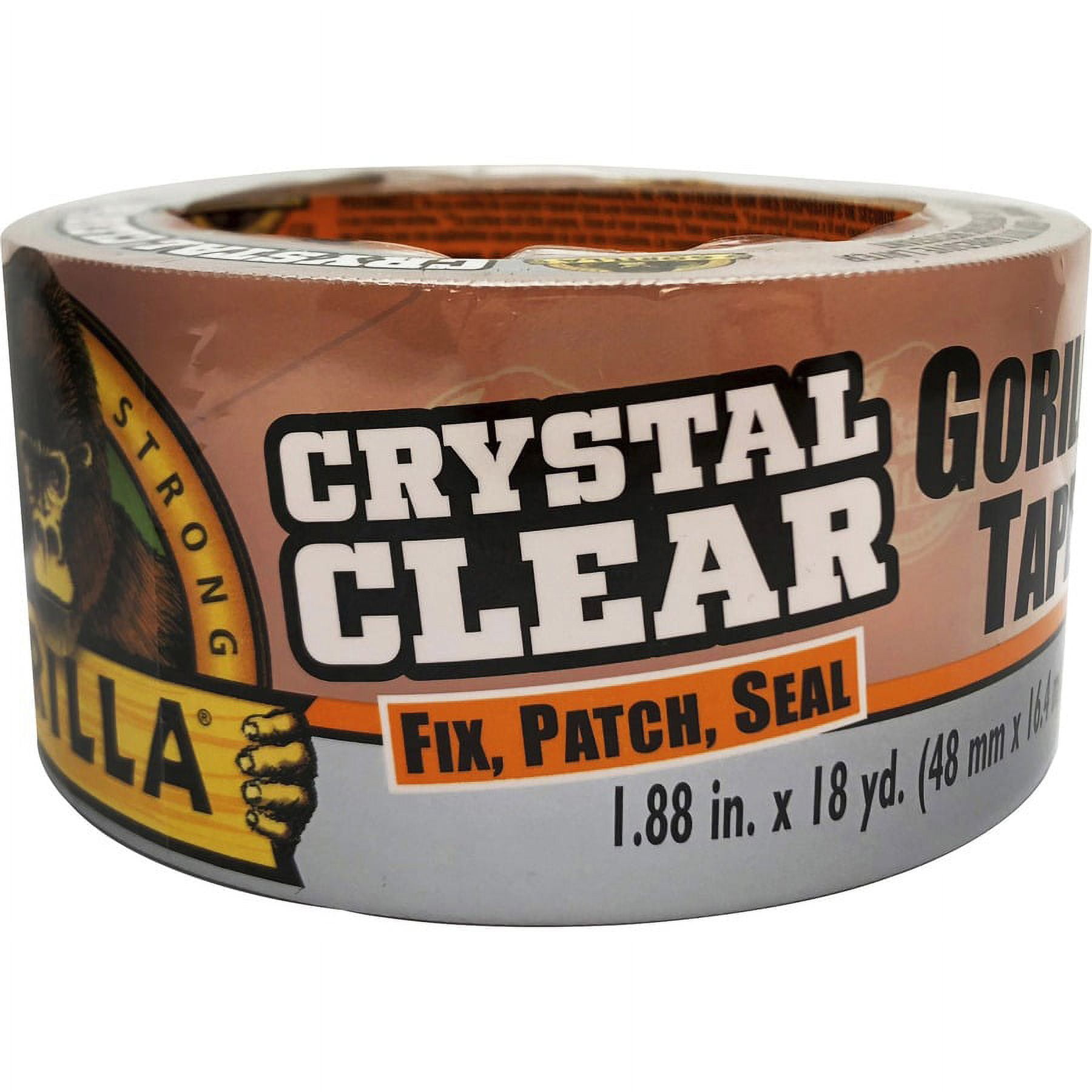 Gorilla Crystal Clear Tape - 18 yd Length x 1.88" Width - 1 Each - Clear | Bundle of 5